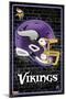 NFL Minnesota Vikings - Neon Helmet 23-Trends International-Mounted Poster