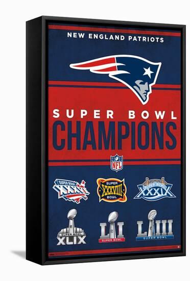 NFL New England Patriots - Champions 23-Trends International-Framed Stretched Canvas