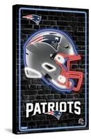 NFL New England Patriots - Neon Helmet 23-Trends International-Stretched Canvas