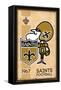 NFL New Orleans Saints - Retro Logo 14-Trends International-Framed Stretched Canvas