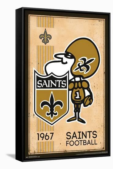 NFL New Orleans Saints - Retro Logo 14-Trends International-Framed Stretched Canvas