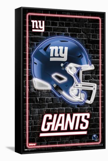 NFL New York Giants - Neon Helmet 23-Trends International-Framed Stretched Canvas