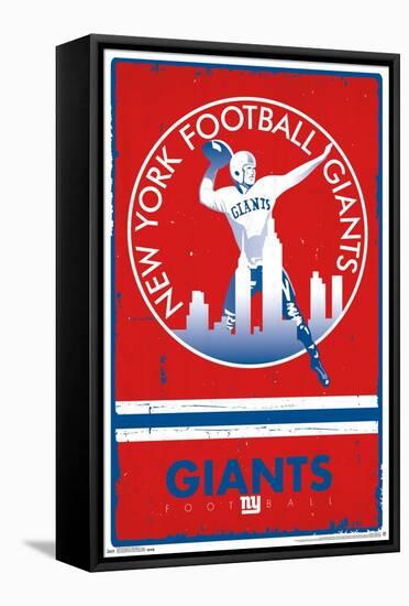 NFL New York Giants - Retro Logo 15-Trends International-Framed Stretched Canvas