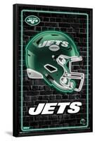 NFL New York Jets - Neon Helmet 23-Trends International-Framed Poster