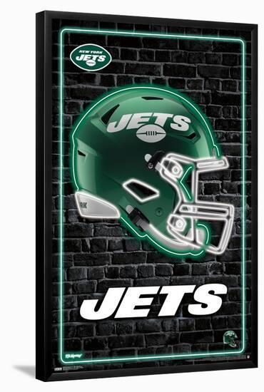 NFL New York Jets - Neon Helmet 23-Trends International-Framed Poster
