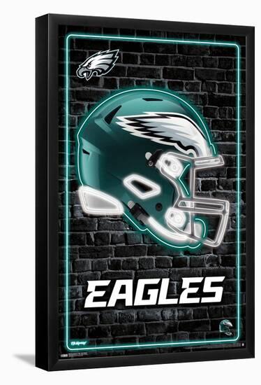 NFL Philadelphia Eagles - Neon Helmet 23-Trends International-Framed Poster