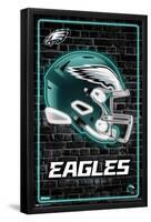 NFL Philadelphia Eagles - Neon Helmet 23-Trends International-Framed Poster