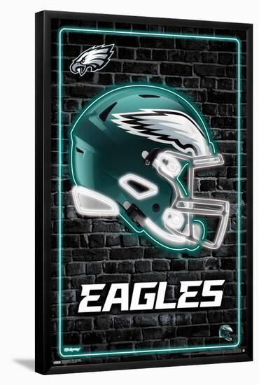 NFL Philadelphia Eagles - Neon Helmet 23-Trends International-Framed Poster