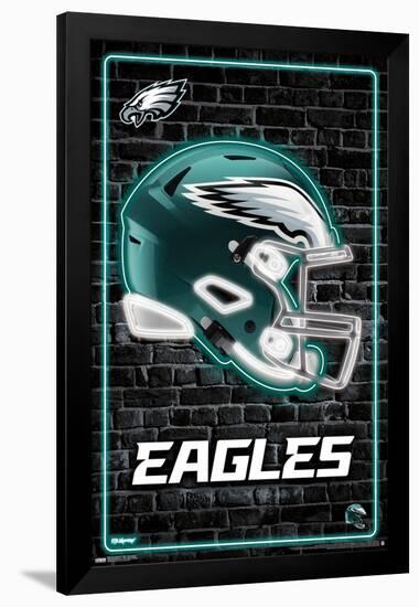 NFL Philadelphia Eagles - Neon Helmet 23-Trends International-Framed Poster