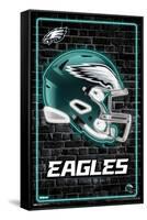 NFL Philadelphia Eagles - Neon Helmet 23-Trends International-Framed Stretched Canvas