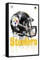 NFL Pittsburgh Steelers - Drip Helmet 20-Trends International-Framed Stretched Canvas