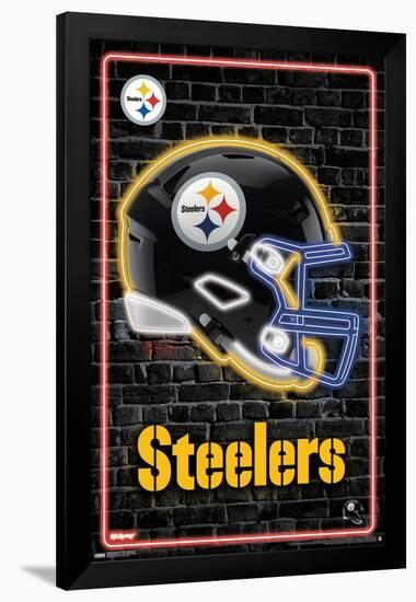 NFL Pittsburgh Steelers - Neon Helmet 23-Trends International-Framed Poster