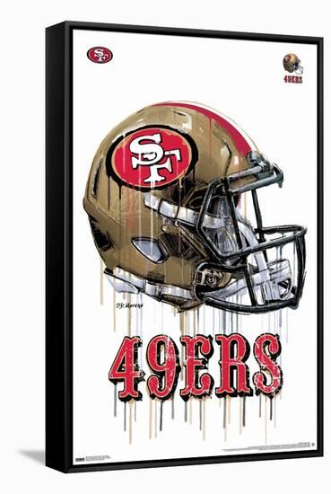 NFL San Francisco 49ers - Drip Helmet 20-Trends International-Framed Stretched Canvas