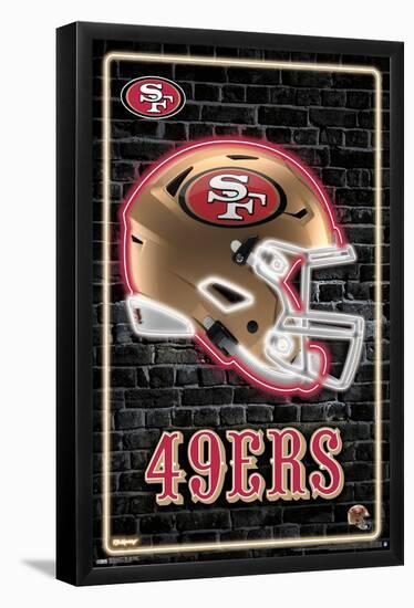 NFL San Francisco 49ers - Neon Helmet 23-Trends International-Framed Poster