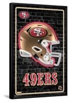 NFL San Francisco 49ers - Neon Helmet 23-Trends International-Framed Poster