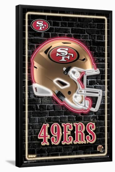 NFL San Francisco 49ers - Neon Helmet 23-Trends International-Framed Poster