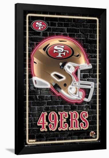 NFL San Francisco 49ers - Neon Helmet 23-Trends International-Framed Poster