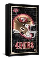NFL San Francisco 49ers - Neon Helmet 23-Trends International-Framed Stretched Canvas