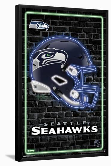 NFL Seattle Seahawks - Neon Helmet 23-Trends International-Framed Poster