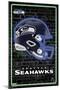 NFL Seattle Seahawks - Neon Helmet 23-Trends International-Mounted Poster