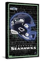 NFL Seattle Seahawks - Neon Helmet 23-Trends International-Stretched Canvas