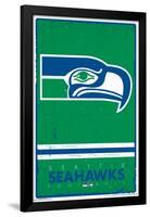 NFL Seattle Seahawks - Retro Logo 15-Trends International-Framed Poster