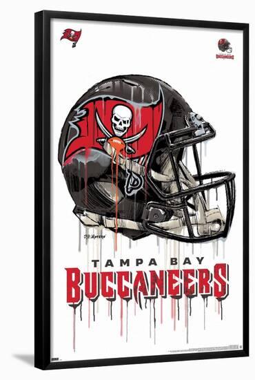 NFL Tampa Bay Buccaneers - Drip Helmet 20-null-Framed Standard Poster