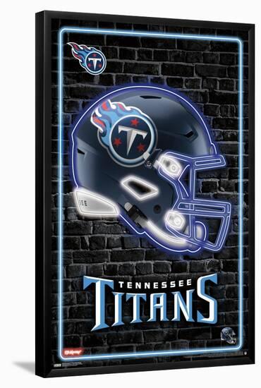 NFL Tennessee Titans - Neon Helmet 23-Trends International-Framed Poster