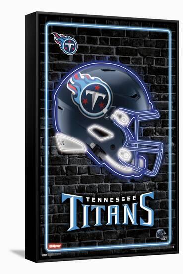 NFL Tennessee Titans - Neon Helmet 23-Trends International-Framed Stretched Canvas