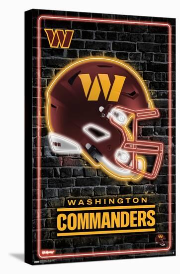 NFL Washington Commanders - Neon Helmet 23-Trends International-Stretched Canvas