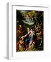 Ng 2447 Holy Family with St. John the Baptist in a Landscape, C.1593-94-Denys Calvaert-Framed Giclee Print