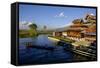 Nga Pe Chaung Teak Wood Monastery (Jumping Cat Monastery), Inle Lake, Shan State-Nathalie Cuvelier-Framed Stretched Canvas