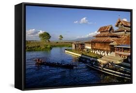 Nga Pe Chaung Teak Wood Monastery (Jumping Cat Monastery), Inle Lake, Shan State-Nathalie Cuvelier-Framed Stretched Canvas