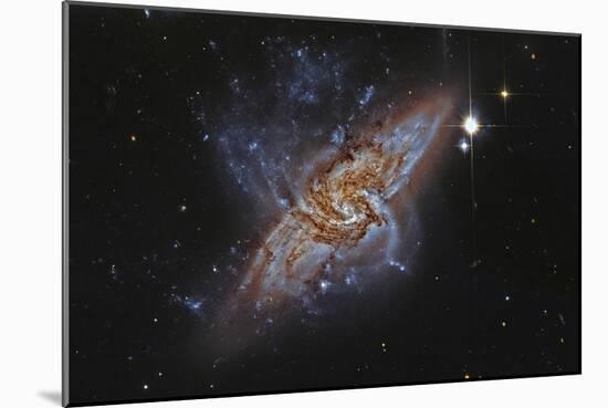 Ngc 3314, a Pair of Overlapping Spiral Galaxies-null-Mounted Photographic Print