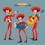 Dia De Muertos. Mariachi Band of Skeletons. Mexican Tradition.-NGvozdeva-Laminated Art Print