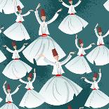 Whirling Dervishes. Seamless Background Pattern. Vector Illustration-NGvozdeva-Art Print