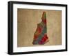 NH Colorful Counties-Red Atlas Designs-Framed Giclee Print