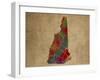 NH Colorful Counties-Red Atlas Designs-Framed Giclee Print