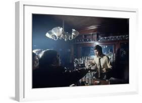 Nhl Boston Bruin Player Derek Sanderson Bartending at His Favorite Boston Bar, 1971-Art Rickerby-Framed Photographic Print