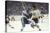Nhl Boston Bruin Player Derek Sanderson Tripping Pittsburgh Penguin Player During Game-Art Rickerby-Stretched Canvas
