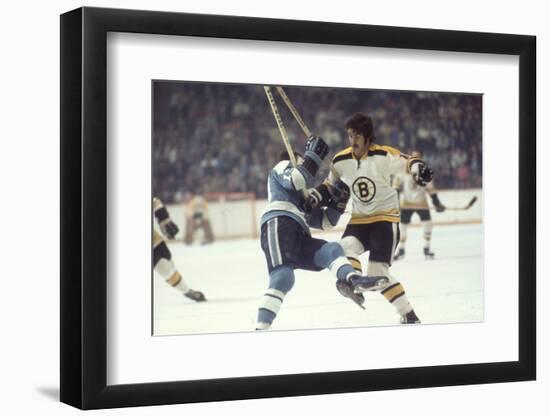 Nhl Boston Bruin Player Derek Sanderson Tripping Pittsburgh Penguin Player During Game-Art Rickerby-Framed Premium Photographic Print