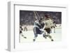 Nhl Boston Bruin Player Derek Sanderson Tripping Pittsburgh Penguin Player During Game-Art Rickerby-Framed Premium Photographic Print