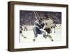 Nhl Boston Bruin Player Derek Sanderson Tripping Pittsburgh Penguin Player During Game-Art Rickerby-Framed Photographic Print