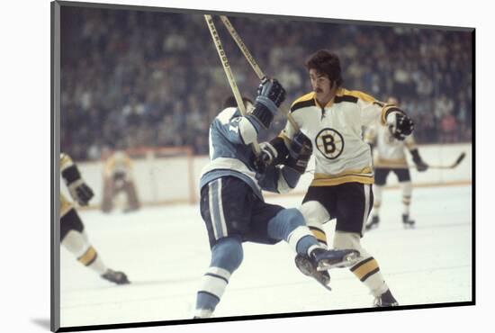 Nhl Boston Bruin Player Derek Sanderson Tripping Pittsburgh Penguin Player During Game-Art Rickerby-Mounted Photographic Print