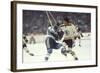 Nhl Boston Bruin Player Derek Sanderson Tripping Pittsburgh Penguin Player During Game-Art Rickerby-Framed Photographic Print