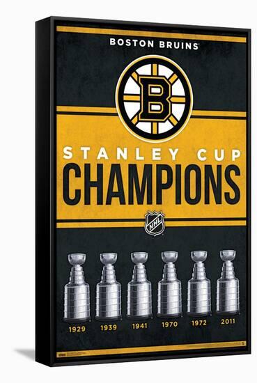 NHL Boston Bruins - Champions 23-Trends International-Framed Stretched Canvas