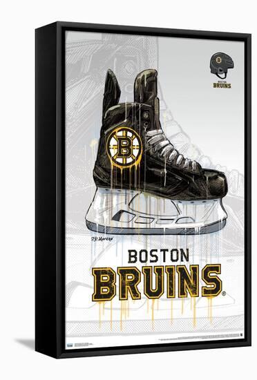 NHL Boston Bruins - Drip Skate 20-Trends International-Framed Stretched Canvas