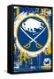 NHL Buffalo Sabres - Maximalist Logo 23-Trends International-Framed Stretched Canvas