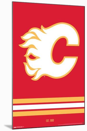 NHL Calgary Flames - Logo 21-Trends International-Mounted Poster
