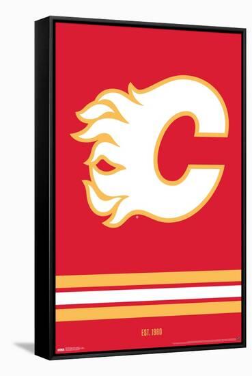 NHL Calgary Flames - Logo 21-Trends International-Framed Stretched Canvas